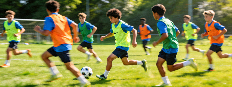 年轻足球运动员在训练中展现活力与潜力